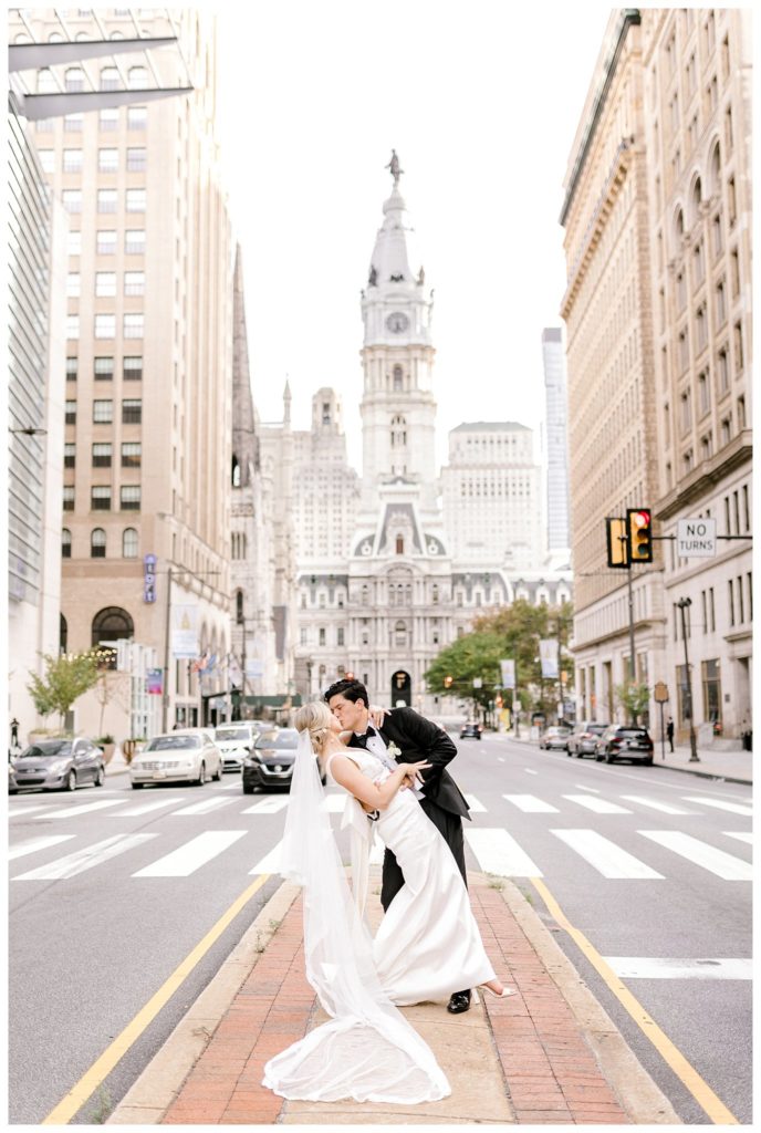 "Bride and Groom at City Hall Philadelphia"